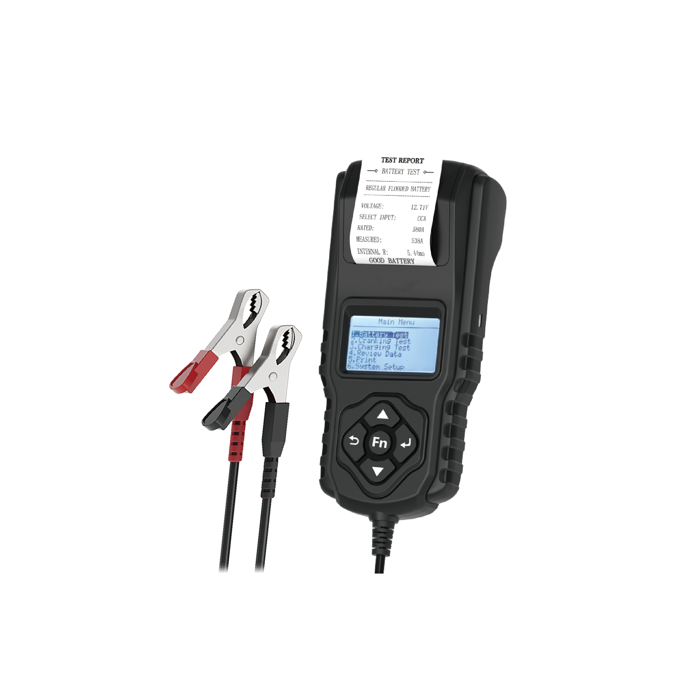 12V & 24V Lead-Acid Battery Tester with Built-In Printer